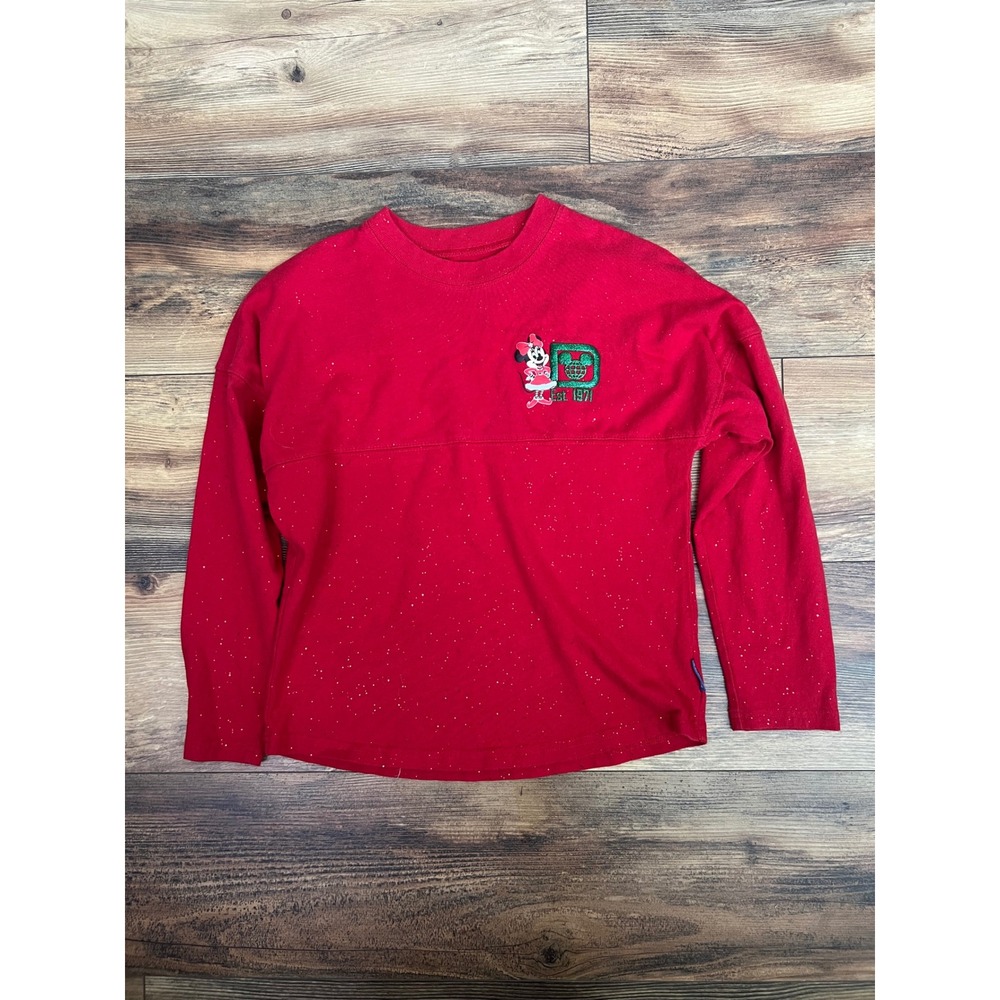 Girls Christmas spirit jersey mini mouse Walt Disney World sparkly holiday Vaca